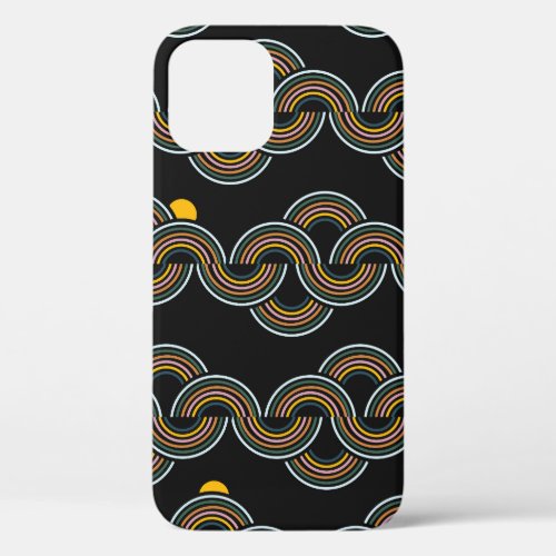 Geo Stripe Trendy Vintage Design iPhone 12 Case