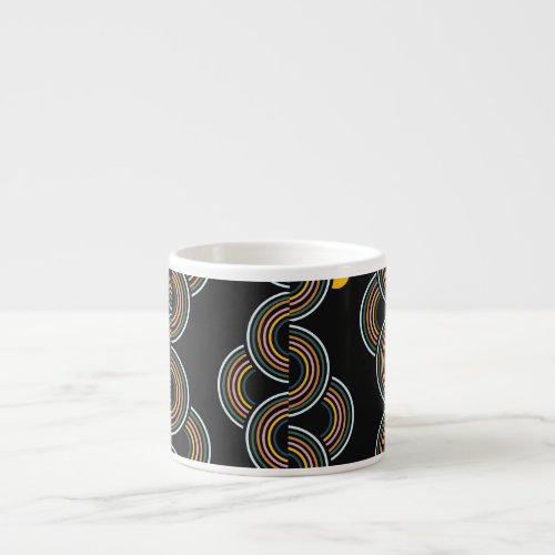 Geo Stripe Trendy Vintage Design Espresso Cup