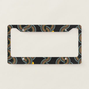 Geo Stripe: Trendy Vintage Design License Plate Frame