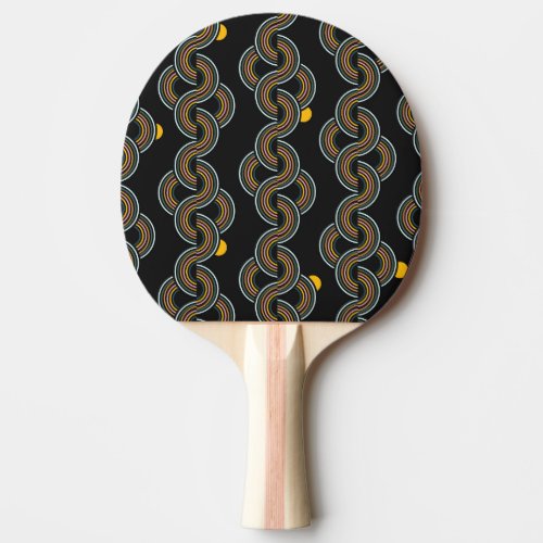 Geo Stripe Trendy Vintage Design Ping Pong Paddle