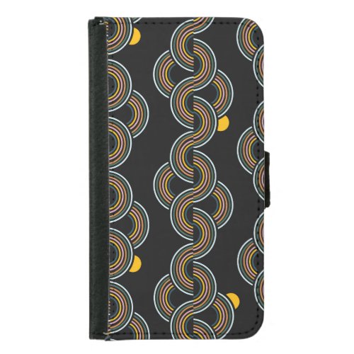 Geo Stripe Trendy Vintage Design Samsung Galaxy S5 Wallet Case