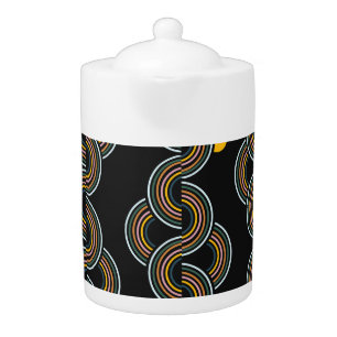 Geo Stripe: Trendy Vintage Design Teapot