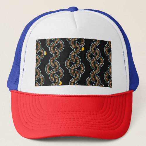 Geo Stripe Trendy Vintage Design Trucker Hat