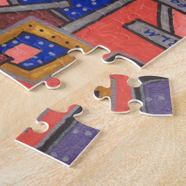"Geo-Tech" Abstract Art Jigsaw Puzzle (Side)