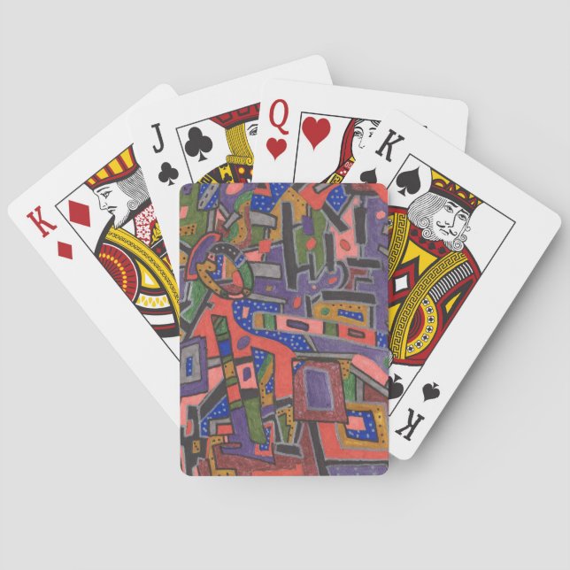 "Geo-Tech" Abstract Art Poker Cards (Back)