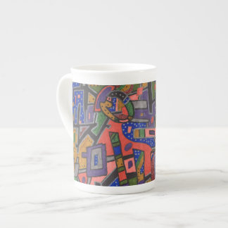 Geo-Tech, abstract Bone China Mug