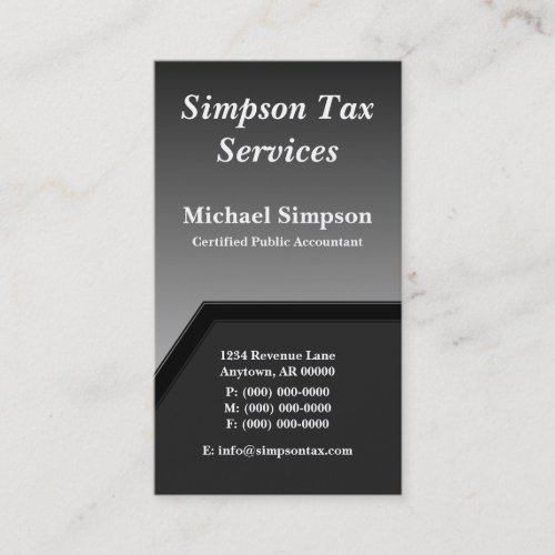 Geo Tech Business Card Black and Slate Gray Business Card