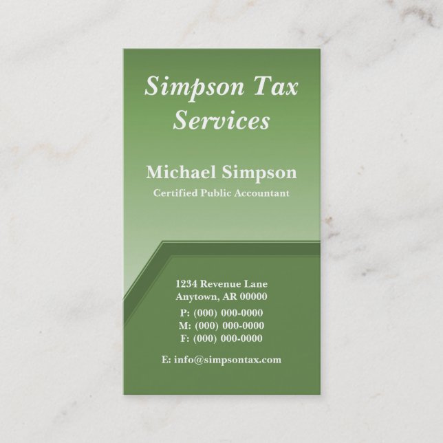 Geo Tech Business Card, Clover Green Business Card (Front)