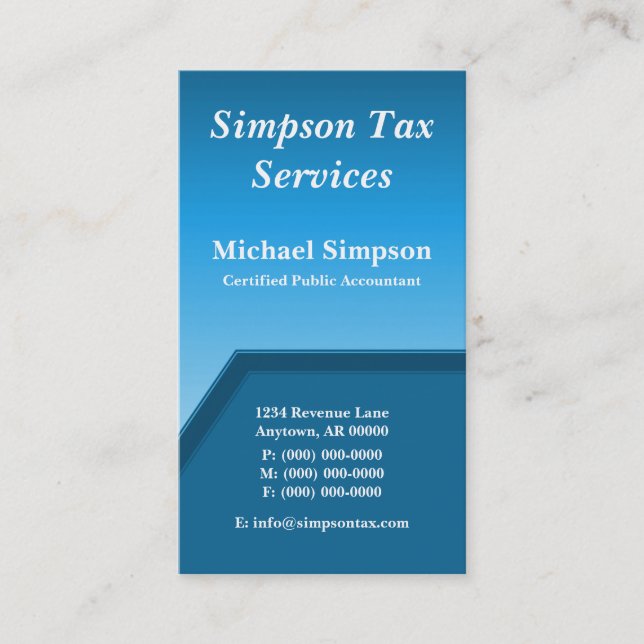 Geo Tech Business Card, Horizon Blue Card (Front)