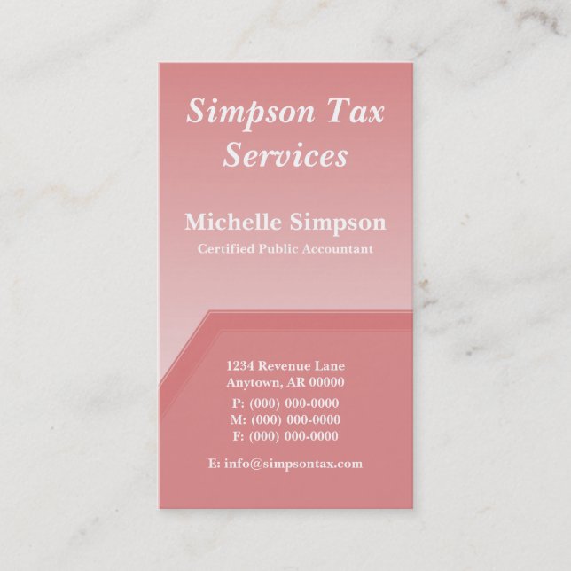 Geo Tech Business Card, Pink Blush Card (Front)