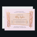 Geo Torah Invitation<br><div class="desc">A modern take on a religious-themed invitation,  this hand-painted Torah design features the geometric trend,  rendered in a faux rose gold foil texture.</div>