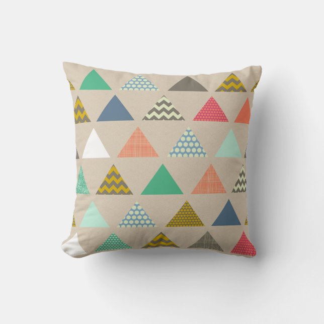 geo triangles throw pillow (Front)