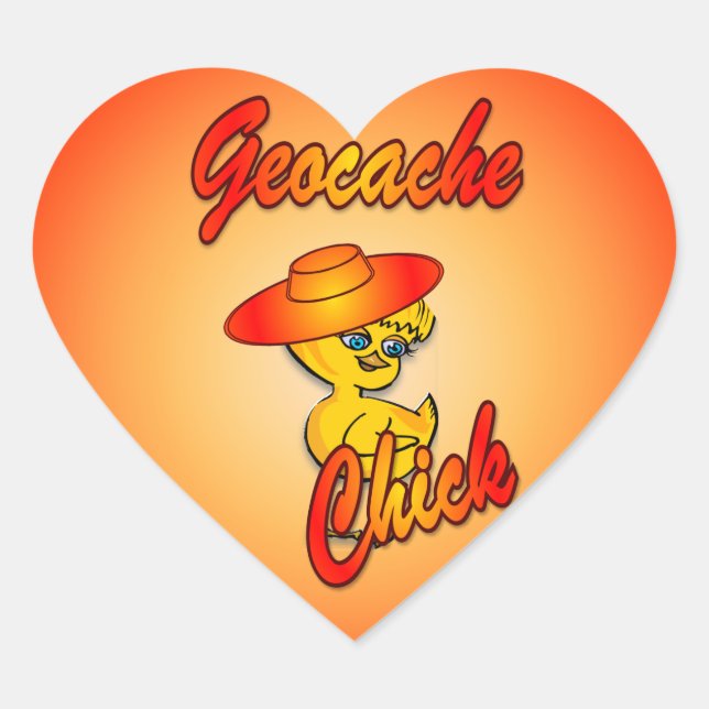 Geocache Chick #5 Heart Sticker (Front)