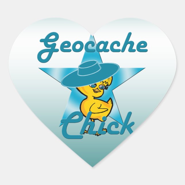 Geocache Chick #7 Heart Sticker (Front)