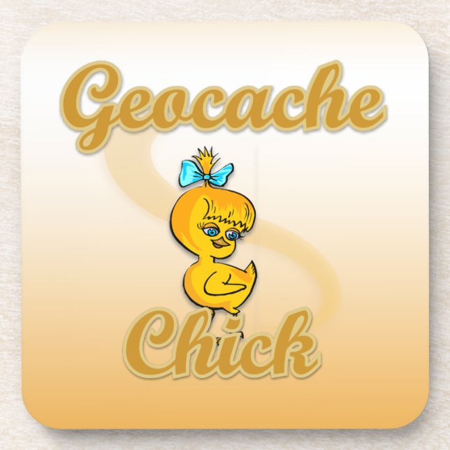 Geocache Chick Coaster (Front)