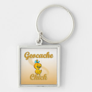 Geocache Chick Keychain
