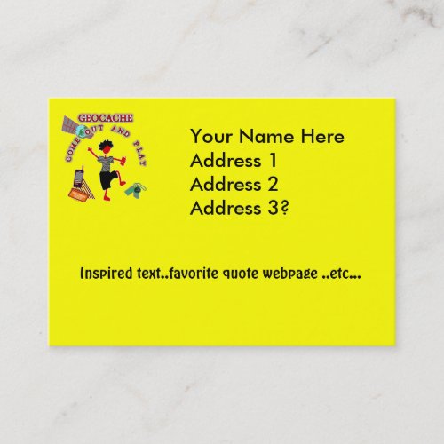 Geocache Come Out And Play Business Cards