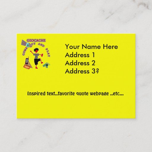 Customizable Geocache Come Out And Play Business Cards