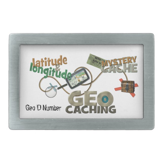 Geocache Fever - Customize Rectangular Belt Buckle (Front)