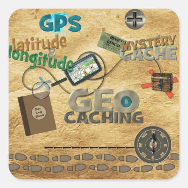 Geocache Fever - Customize Square Sticker (Front)