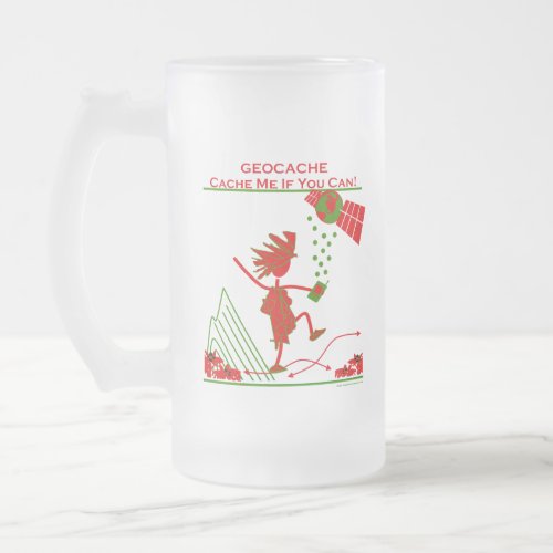 Geocache Gift _ Cache me if you can Gifts  Ts Frosted Glass Beer Mug