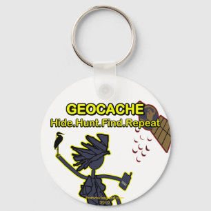 Geocache Hide Hunt Find III Keychain