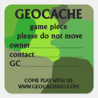 Geocache ID sticker