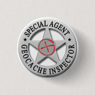 Geocache Inspector *Special Agent* w/logo Button
