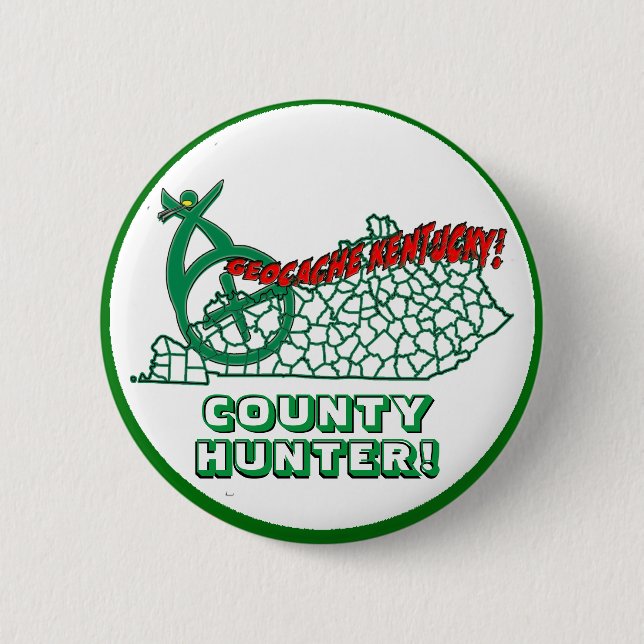 GEOCACHE KENTUCKY COUNTY HUNTER BUTTON (Front)