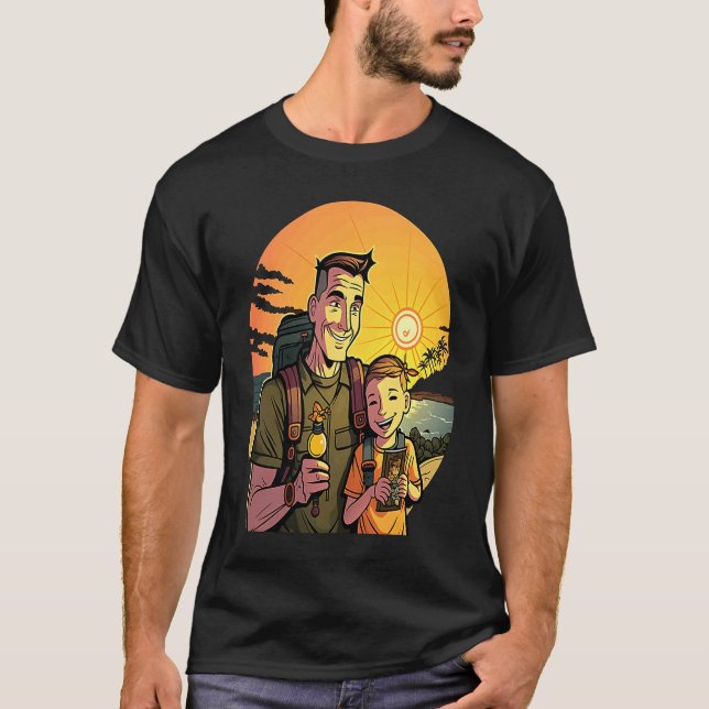 Geocache Mountain Hiking Trip Geocaching Dad In Su T-Shirt (Front)