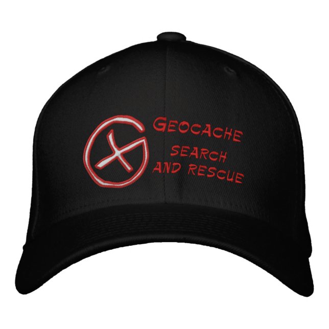Geocache Search and rescue Embroidered Baseball Cap (Front)