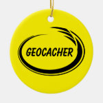 Geocacher Black Splash Ceramic Ornament