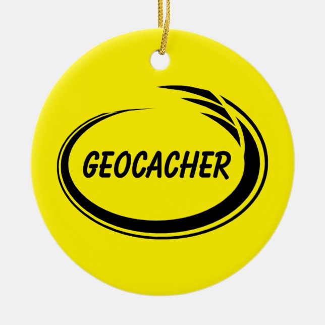 Geocacher Black Splash Ceramic Ornament (Front)