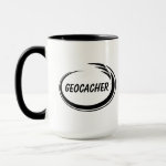 Geocacher Black Splash Mug