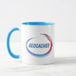 Geocacher Blue and Red Splash Mug