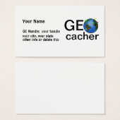 Geocacher Earth Geocaching Signature or Handle (Front & Back)