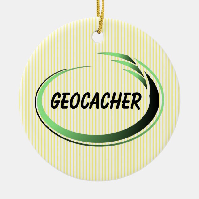 Geocacher Green Splash Ceramic Ornament (Front)