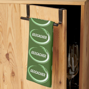 Geocacher Green Splash Kitchen Towel