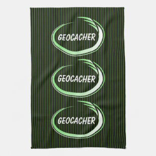 Geocacher Green Splash Kitchen Towel