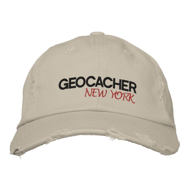 Geocacher New York Embroidered Baseball Cap (Front)