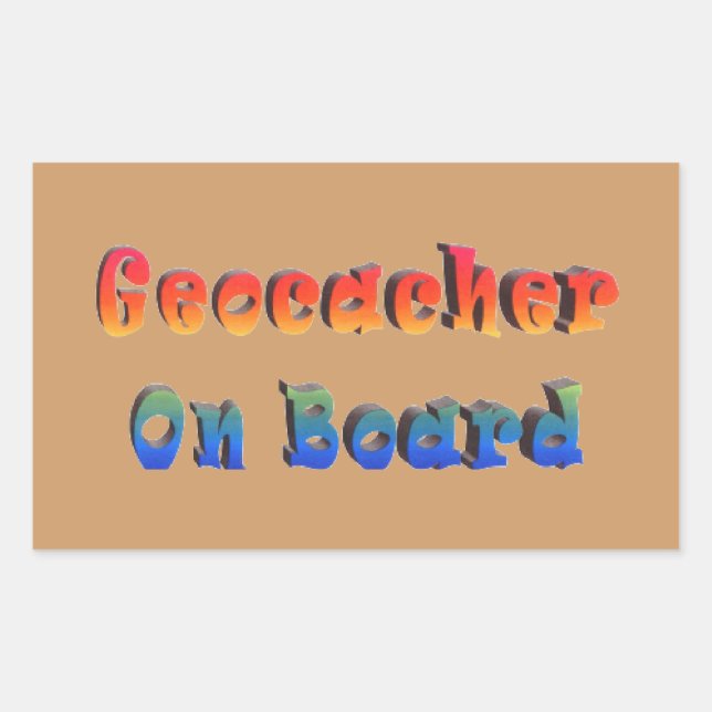 Geocacher On Board Rectangular Sticker (Front)