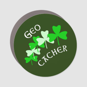 Geocacher Shamrocks Car Magnet