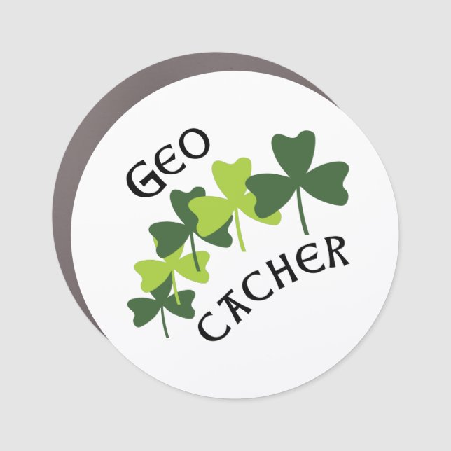 Geocacher Shamrocks Car Magnet (Front)