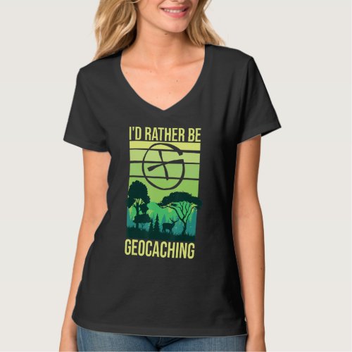 Geocaching Container Treasure Chest GPS Map Geocac T_Shirt