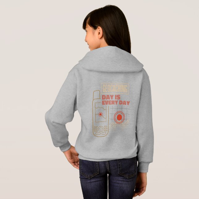 Geocaching Day Is Every Day GPS Graphic  Hoodie (Back Full)