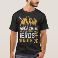 Hanes Tagless Tee T-Shirt Geocaching Leave No Stone Unturned 