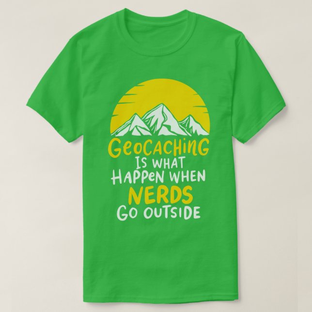 Geocaching Logs Container GPS Outr Geocaching T-Shirt (Design Front)
