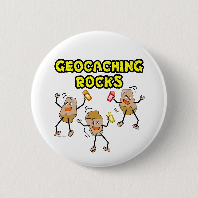 Geocaching Rocks Button (Front)