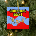 Geocaching Rocks Ceramic Ornament