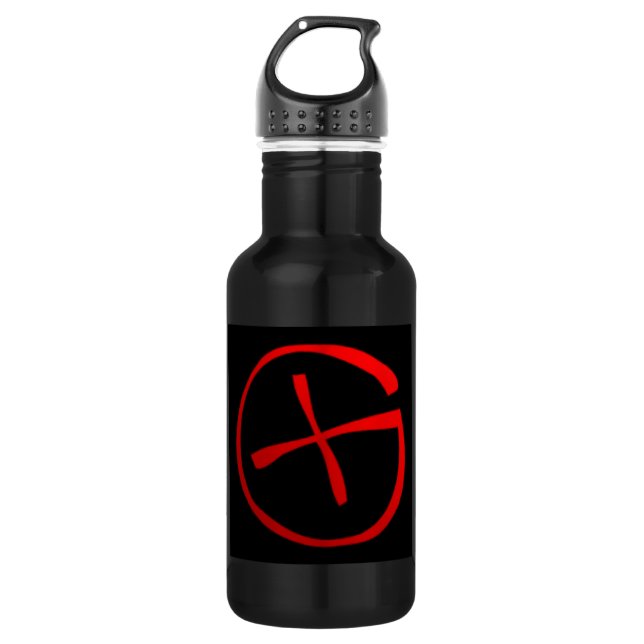 Geocaching Symbol Water Bottle (Front)